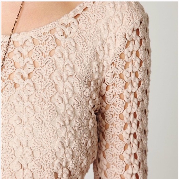 Free People Ivory Lace Crochet Gypsy Mini Dress | XS | NWT - Picture 3 of 9